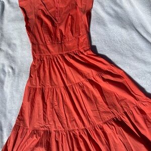 London Style Vibrant Red Midi Dress